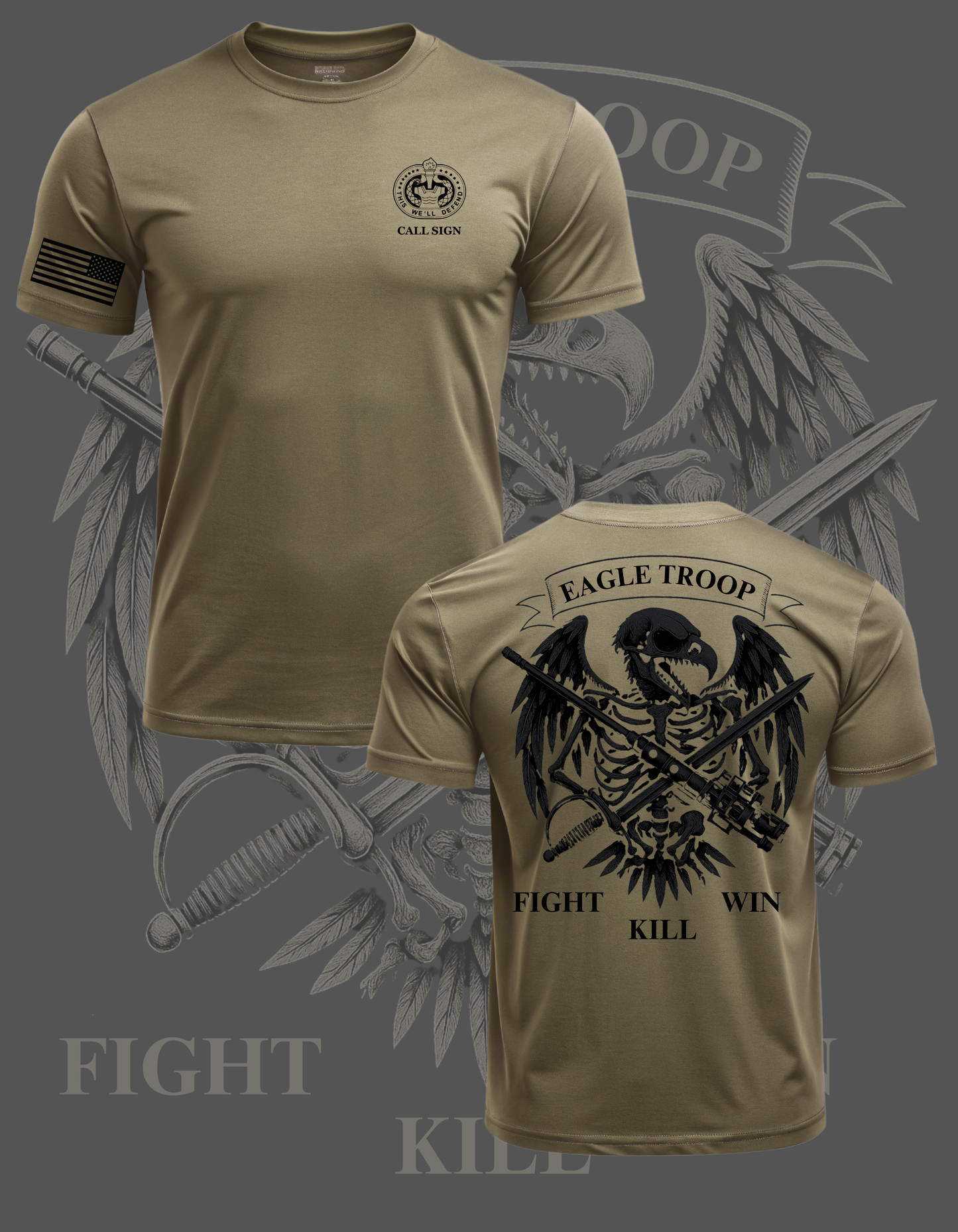 EAGLE TROOP TAN TEE (DS)