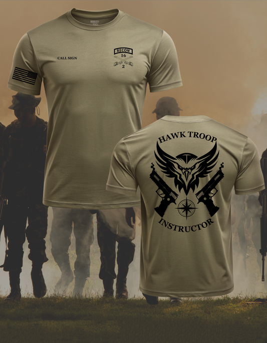 2-16 CAV HAWK TROOP TAN TEE
