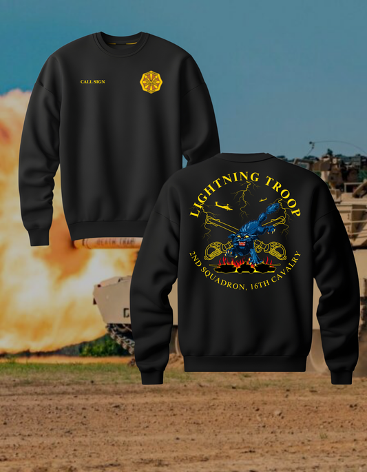 2-16 CAV LIGHTNING TROOP MG SWEATSHIRT