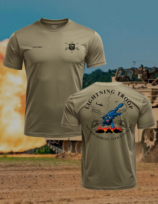2-16 CAV LIGHTNING TROOP TAN TEE